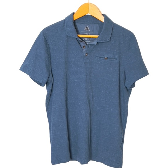 Rock & Republic Blue Space Dye Soft Iconic Polo T Shirt M - Picture 3 of 7